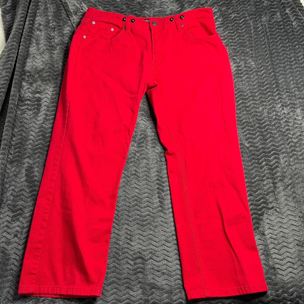 VICTORIOUS Premium Jeans Red Slim Fit Stretch Denim Pants (see measurements)